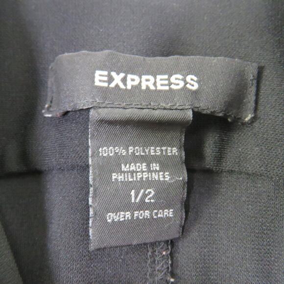 Express Black Button Down Long Sleeve Dress Minimalist Classic Small - Picture 4 of 4